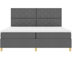 Kiemas lova su čiužiniu Tamsiai pilka 200 x 200 cm audinys