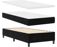 Kiemas lova su pagalve su galvūgalio Juoda 200 x 100 cm Aksomas