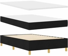 Kiemas lova su galvūgalio Juoda 200 x 120 cm audinys