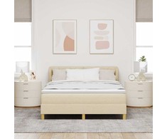 Kiemas lova su galvūgalio Kreminė 160 x 200 cm audinys