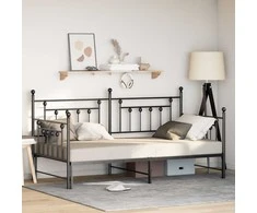 Dienos lovos rėmas Juoda 90 x 190 cm Plienas