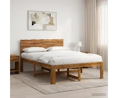 Lova Dviejų lovų rėmas su galvūgaliu ROSTOCK Natūrali 135 x 190 cm