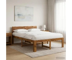 Lova Dviejų lovų rėmas su galvūgaliu ROSTOCK Natūrali 135 x 190 cm
