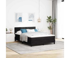LED Čiužinio Lova su LED juostelėmis Juoda 160 x 200 cm Aksomas