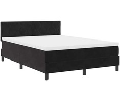LED Čiužinio Lova su LED juostelėmis Juoda 160 x 200 cm Aksomas