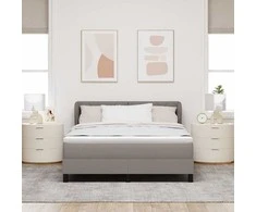 Kiemas lova su čiužiniu Taupe 160 x 200 cm audinys