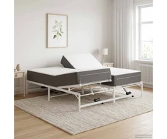 Lova Elektrinis reguliuojamas lovos rėmas Balta 160 x 200 cm Plienas