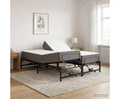 Lova Elektrinis reguliuojamas lovos rėmas Juoda 137 x 190 cm Plienas