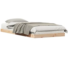 Lova Grindų lovos rėmas Natūrali 90 x 210 cm Kietos pušies mediena