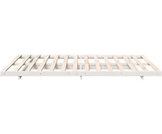 Lova Lovos rėmas Balta 160 x 220 cm Kietos pušies mediena