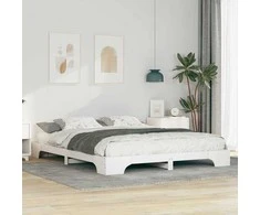 Lova Lovos rėmas Balta 160 x 220 cm Kietos pušies mediena