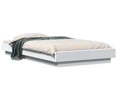 Lova Grindų lovos rėmas Balta 80 x 210 cm Apdirbta mediena