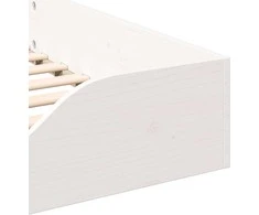 Lova Lovos rėmas Balta 90 x 220 cm Kietos pušies mediena