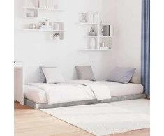 Lova Grindų lovos rėmas Betono pilka 75 x 190 cm Apdirbta mediena