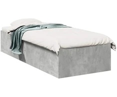 Lova Grindų lovos rėmas Betono pilka 80 x 200 cm Apdirbta mediena