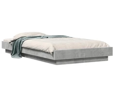 Lova Grindų lovos rėmas Betono pilka 80 x 210 cm Apdirbta mediena
