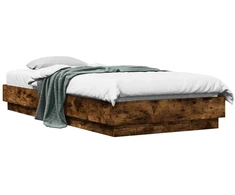 Lova Grindų lovos rėmas Dūminio ąžuolo 80 x 200 cm Apdirbta mediena