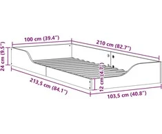 Lova Lovos rėmas Ruda 100 x 210 cm Kietos pušies mediena
