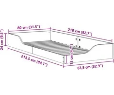 Lova Lovos rėmas Ruda 80 x 210 cm Kietos pušies mediena