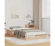 Lova Lovos rėmas Ruda 80 x 210 cm Kietos pušies mediena