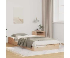 Lova Lovos rėmas Ruda 90 x 220 cm Kietos pušies mediena