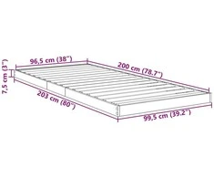 Lova Grindų lovos rėmas Senas medis 100 x 200 cm Apdirbta mediena