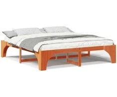 Lova Lovos rėmas Ruda 200 x 200 cm Kietos pušies mediena