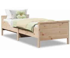Lova Lovos rėmas su galvūgalio Ruda 80 x 200 cm Apdirbta mediena