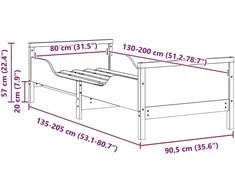 Lova Lovos rėmas Vaško ruda 80 x 200 cm Apdirbta mediena