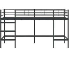 Lova Vaikų Lofto Lovos Rėmas Paprastas Juoda 107 x 203 cm Plienas