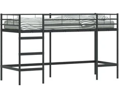 Lova Vaikų Lofto Lovos Rėmas Paprastas Juoda 75 x 190 cm Plienas