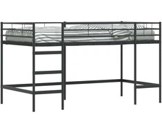 Lova Vaikų Lofto Lovos Rėmas Paprastas Juoda 80 x 200 cm Plienas