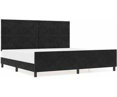Kiemas lova su galvūgalio Juoda 200 x 200 cm Aksomas