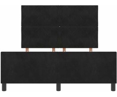 Kiemas lova su galvūgalio Juoda 160 x 200 cm Aksomas