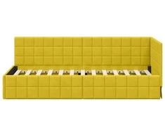 Lova Kampinė lovos konstrukcija Geltona 80 cm x 200 cm Aksomas