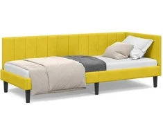 Lova Kampinė lovos konstrukcija Geltona 80 cm x 200 cm Aksomas