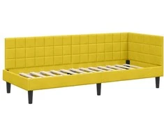 Lova Kampinė lovos konstrukcija Geltona 80 cm x 200 cm Aksomas