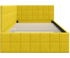 Lova Kampinė lovos konstrukcija Geltona 90 cm x 190 cm Aksomas