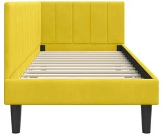 Lova Kampinė lovos konstrukcija Geltona 80 cm x 200 cm Aksomas
