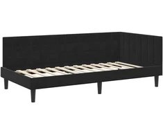 Lova Kampinė lovos konstrukcija Juoda 100 cm x 200 cm Aksomas