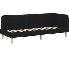 Lova Kampinė lovos konstrukcija Juodas 80 x 200 cm audinys