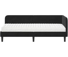 Lova Kampinė lovos konstrukcija Juodas 80 x 200 cm Aksomas