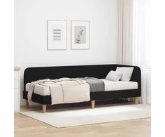 Lova Kampinė lovos konstrukcija Juodas 80 x 200 cm audinys