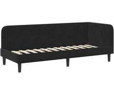 Lova Kampinė lovos konstrukcija Juodas 80 x 200 cm Aksomas