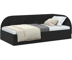 Lova Kampinė lovos konstrukcija Juoda 80 cm x 200 cm Aksomas