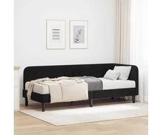 Lova Kampinė lovos konstrukcija Juodas 80 x 200 cm Aksomas