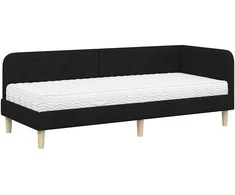Lova Kampinė lovos konstrukcija Juodas 80 x 200 cm audinys