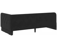 Lova Kampinė lovos konstrukcija Juodas 90 x 200 cm Aksomas