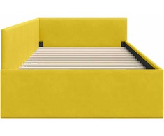 Lova Kampinė lovos konstrukcija Geltona 90 x 200 cm Aksomas