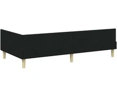 Lova Kampinė lovos konstrukcija Juodas 100 x 200 cm audinys